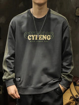 2025 Spring Letter Print New In Sweatshirt Mens Patchwork Long Sleeve
