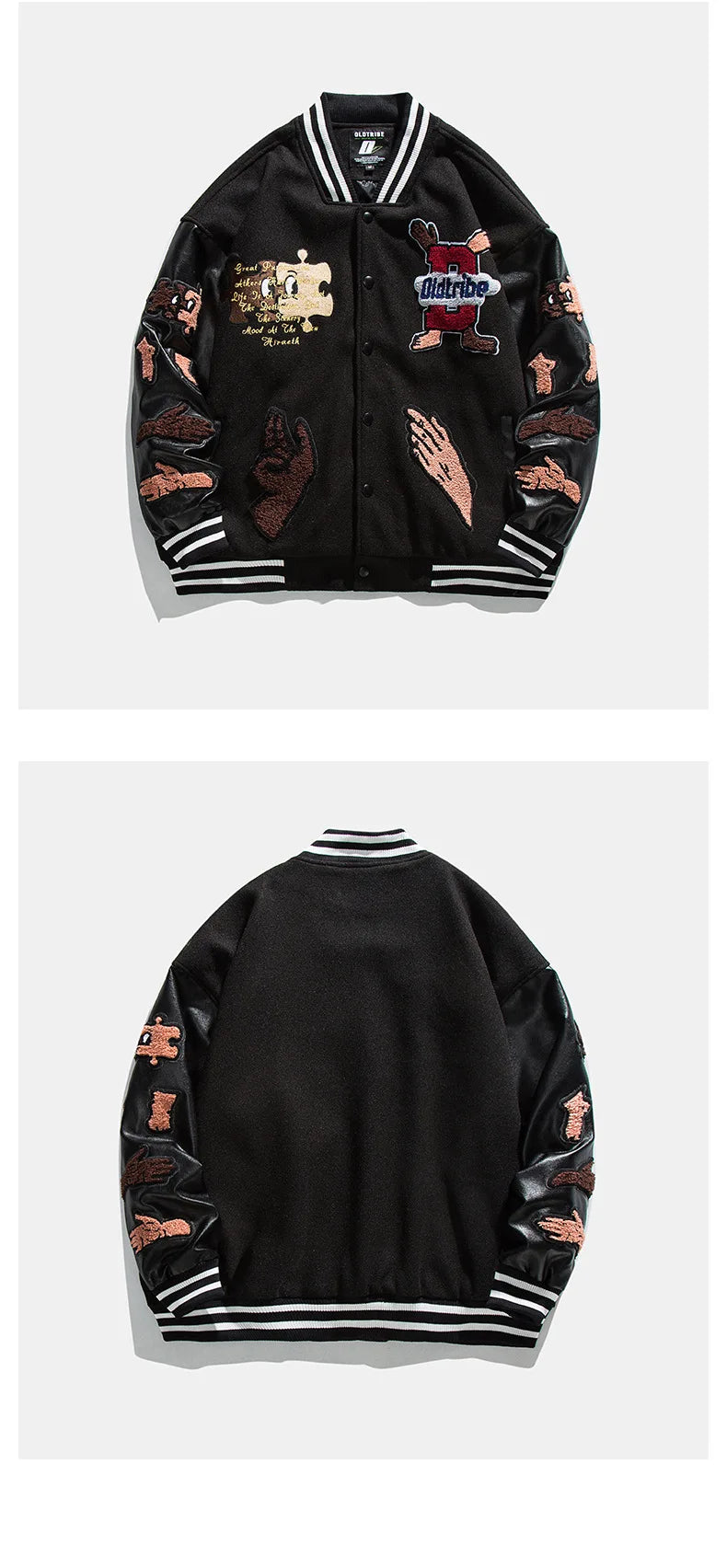 fit style streetwear everyday - essential image high unisex oversized urban solid-color-embroidered-letter-jacket-baseball-uniform-couple-wear-harajuku-style-casual-loose-high-street-y2k-patchwork-jacket design hip style hop graphic premium print quality casual material 8f122b wear fashion streetwear design ID 206e3