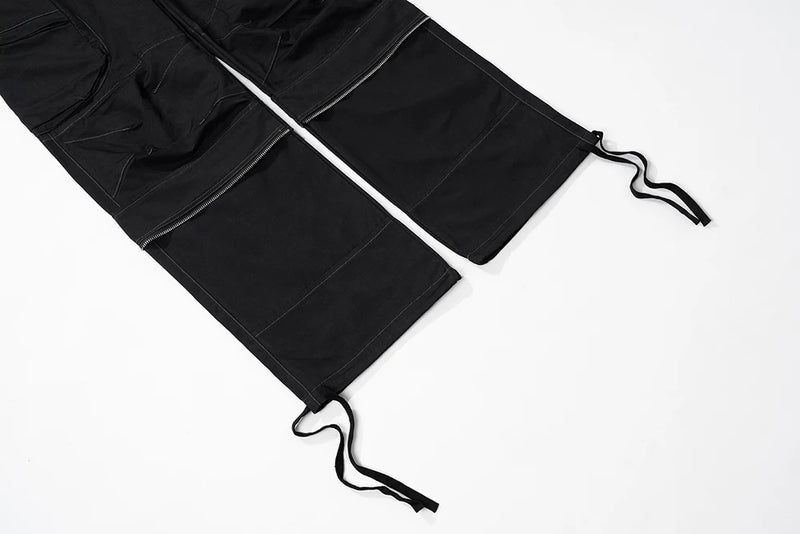 functional multi pockets overalls pantalones hombre baggy mens black cargo pants y2k streetwear loose baggy trousers oversized unique cargo style 897