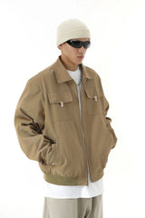 mens soild color jacket and coat casual zipper bomber jackets with pocket high street cargo outerwear short homme men clothin - variant style b75d7c for streetwear fashion