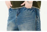 Men Women American Streetwear Vintage Washed Denim Loose Casual Wide Leg Baggy Jeans Couple Harem Jeans Trousers