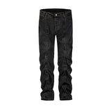 contorted fold design denim jean pants men straight biker jeans trousers 2023 fashion motorcycle unisex hip hop pants y2k pants unique jeans style 4185