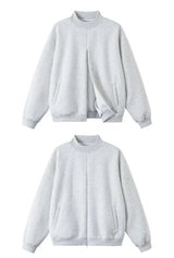 Stand Collar Half Zipper Pullover Casual Sweatshirt Men Women Streetwe