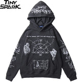 2023 Hip Hop Hoodie Sweatshirt Men Streetwear Skull Graffiti Print Hoodie Pullover Cotton Autumn Grey Harajuku Punk Clothes New