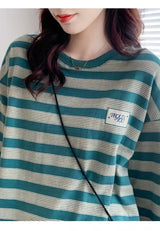 Y2k Vintage print – Design Niche Slit Striped Bottoming Shirt Women Autumn And W