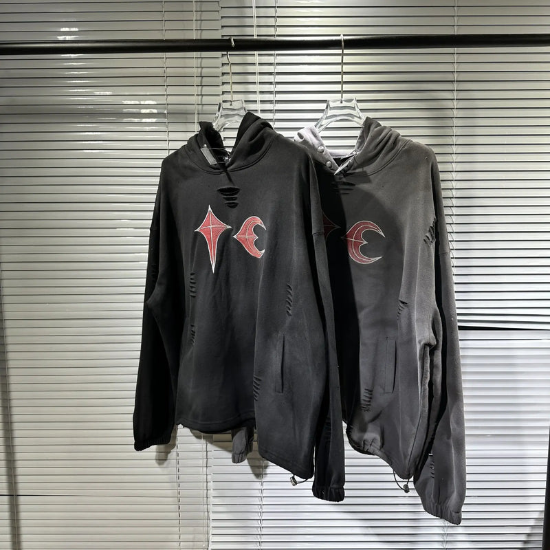 New Luxury 2023 Thug Club Washed Ripped Pullover Hoodies Hoody Hooded