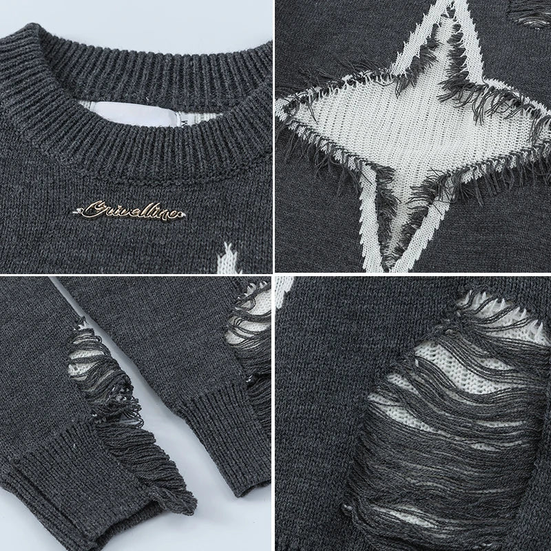 y2k knitted sweater, photo-ready sweater, cozy fashion fit, stylish street outfit, modern aesthetic appeal