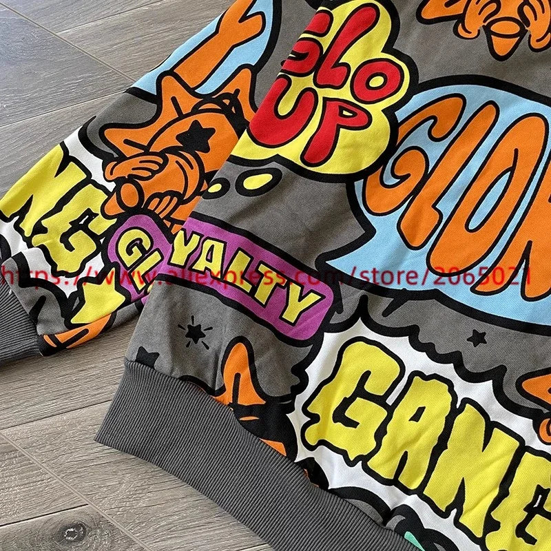 Towel Embroidered Cartoon Camouflage Glo Gang The Glory Full Zip Hoodi