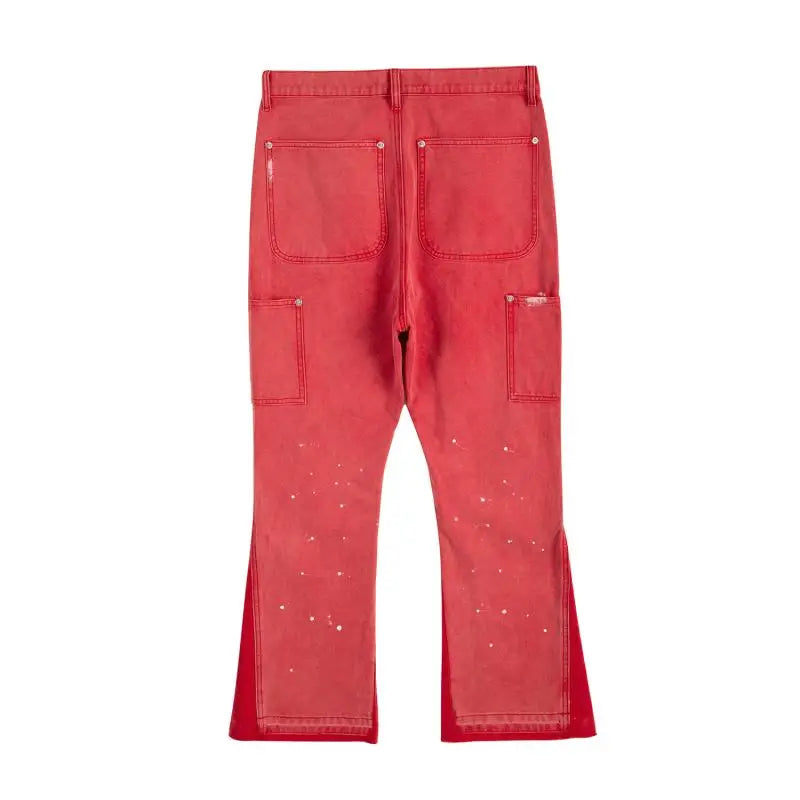 color washed denim mens jeans pants fashion graffiti patchwork loose biker red jeans streetwear hip hop casual straight pants unique jeans style 5202