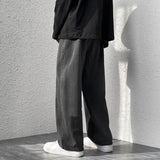 korean mens casual long jeans loose retro straight baggy pants denim wide leg pants light blue grey black retro washed jeans unique jeans style 1258