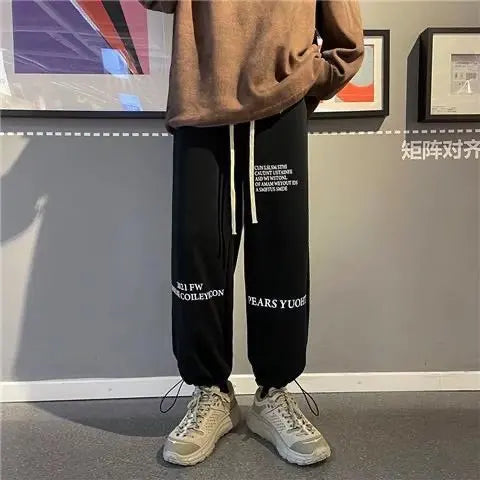 2024 autumn man pants cotton graphic grey sweatpants s 5xl men clothing harajuku high street joggers letter printed sweetwear urban active pants