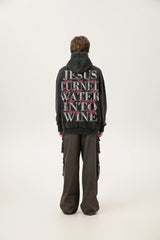 24ss Vintage SM Brand Fashion Washed Distressed stir fried salt high gram heavy vintage looped hoodie hooded sweatshirt