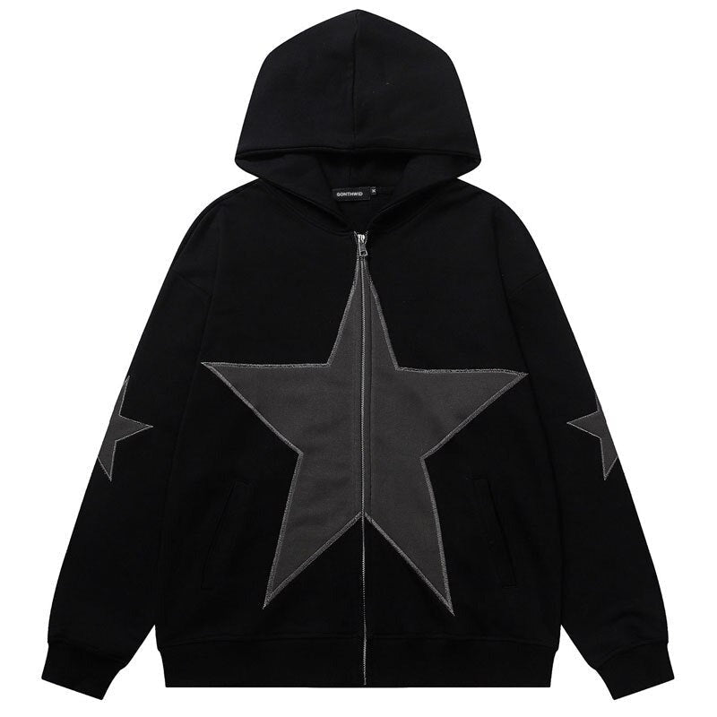 "Red Star" Graphic Unisex Streetwear Vintage Women Men Y2K Hoodie