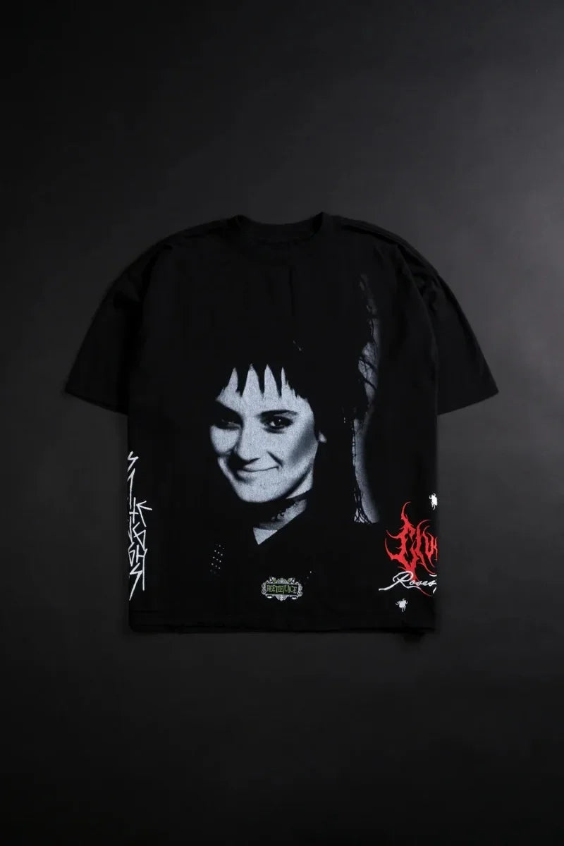 Vaporwave Aesthetic print tee – Y2K Harajuku Fashion Loose Portrait Print Oversized Short Sl