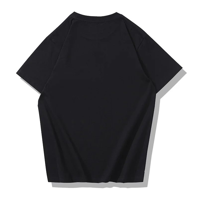 Y2k Oversized shirt – Summer Mens Short Sleeved Retro New 200G Locomotive Letter P