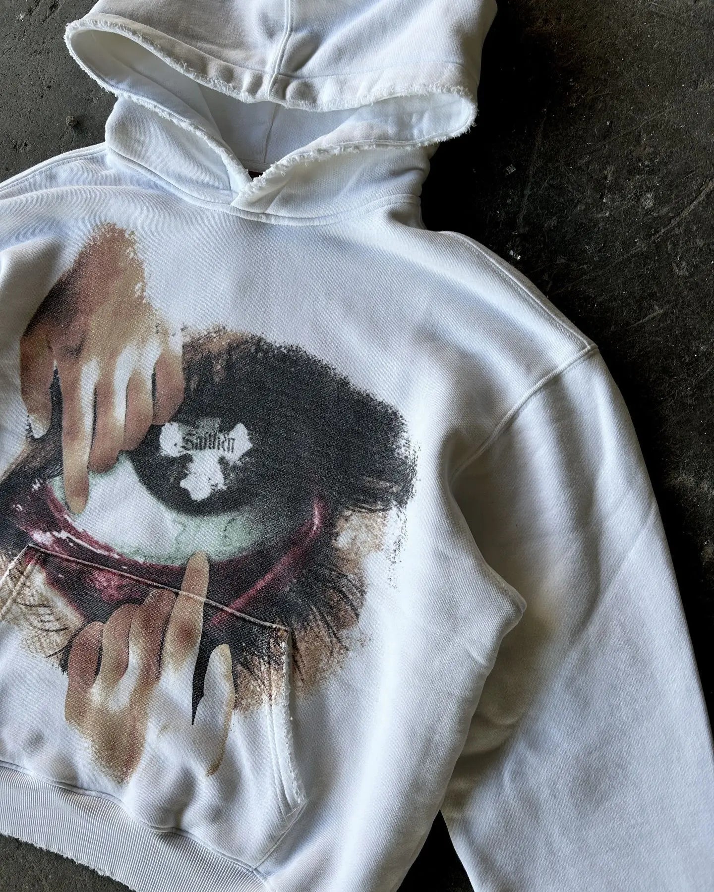 Y2K Autumn Winter Outfit Long Sleeve Hoodie Dark Retro Printed Sweatshirt