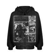 Y2k Pullover Hoodie Winter Sweatshirt Long Sleeved Tops Vintage Hip-Hop Streetwear Cartoon Printed