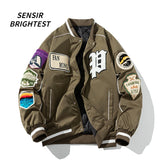 leather varsity coat, fall winter style, men's streetwear fashion, oversized urban jacket, high quality cold-weather coat