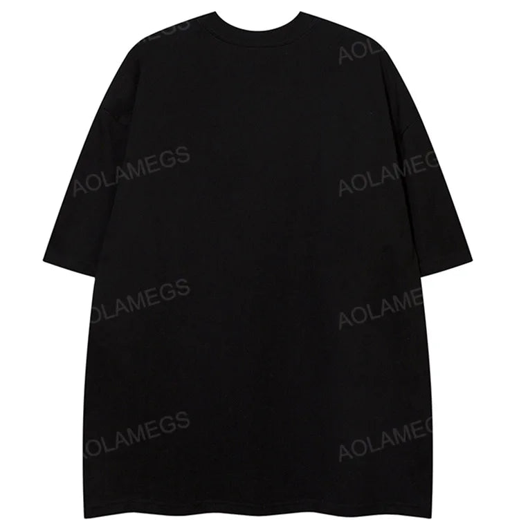 Vaporwave Graphic tee – Hip Hop Graffiti Printed Short Sleeved Retro American T Shir