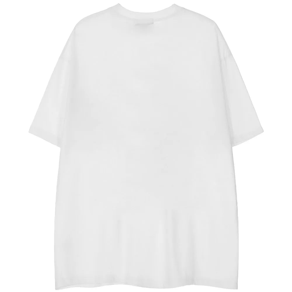 Cyberpunk Aesthetic print tee – Aolamegs Mens Oversized T Shirts Cartoon Cute Girl Graphics