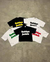 Vaporwave Chrome logo – Y2K Streetwear Gothic Straw Letters Oversized Printed T Shir