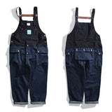 2023 summer cargo overalls pants men patchwork denim jumpsuits loose work pants solid color casual streetwear cargo trousers unique cargo style 4499