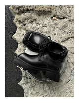 High Street Increase Derby Shoes Men's Streetwear Fashion Thick Sole Platform PU Leather Casual Luxury Designer Shoe