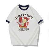 Cyberpunk Oversized shirt – Summer Mens Short Sleeved 230G New Retro Letter Print Casual