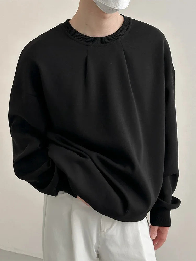 2024 Korean Fashion Crewneck Sweatshirts For Men Casual Design Pullover Y2K