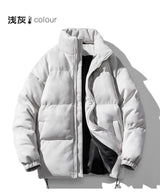 Streetwear Men's Winter Harajuku Fashion Jacket Parkas Bubble Jacket Oversize Warm Solid Coat Faux Suede Puffer Jacket