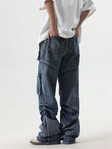 2024 multi pocket jeans vintage mens harajuku cargo denim pants retro hip hop straight loose jean pants 1 unique cargo style 124