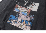 Harajuku tribal flames featuring hip hop streetwear oversized hoodie sweatshirt black smoking cartoon harajuku japanese anime graphic men hooded pullover cotton