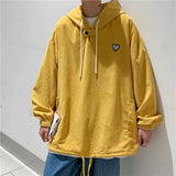 Style High Street Corduroy Hooded Sweatshirt For Men Autumn And Winter