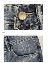 22 year denim shorts mens summer korean style printed korean style casual pants unique jeans style 1963