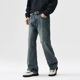 mens plus size retro fashion streetwear loose casual micro flared denim pants jeans cityboy jeans trousers 28 40 ripped baggy denim