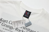Skatercore Aesthetic print tee – Vintage Band Cobain Portrait Print Heavyweight Short Sleeve
