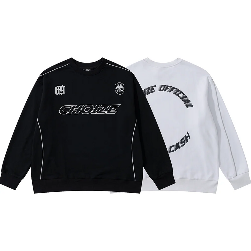 Glitchcore Graphic tee – 3M Reflective Letter Print Long Sleeve Cotton Tshirts Unisex