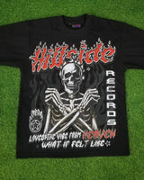 Cyberpunk Melting smiley – 2024 New Summer Trend Skull Bone Print Oversized T Shirt Men