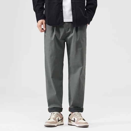 japanese casual pants mens spring autumn loose fashion solid color simple elastic waist sports pants man harem trousers urban fashion pants