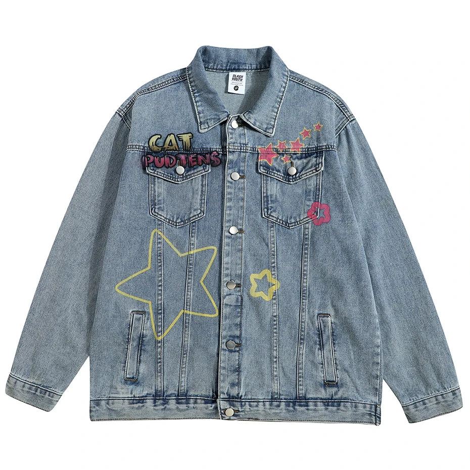 hop wear oversized fit hip style - print quality premium casual fashion material graphic d1ffad design high streetwear funny-cat-graphic-denim-jacket-men-hip-hop-streetwear-oversized-harajuku-blue-jeans-jackets-y2k everyday image essential unisex style urban streetwear design ID 29d69