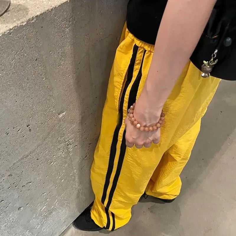 kpop vintage cargo casual harajuku pant women streetwear striped oversize baggy jogging sweatpants wide trousers school outfit unique joggers style 2258