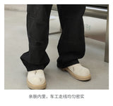 men american streetwear fashion loose casual hip hop wide leg black denim baggy jeans pants man y2k cargo jeans trousers unique cargo style 2342