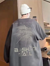 Funny Cartoon Basketball Graphic Pullovers Fleece Sweatshirts Hombre