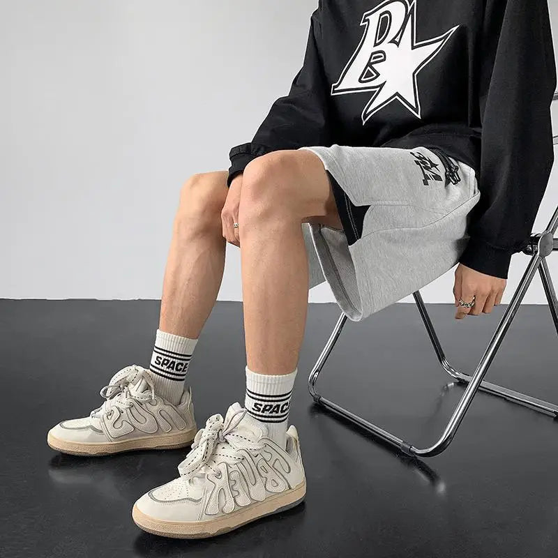 Korean fake two-piece sports basketball shorts men summer American fashion