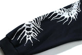 Chaopin High Street Brushed Kanye Vintage Dinosaur Bone Print Hoodie H