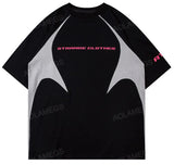 Vaporwave Graphic tee – Men Harajuku High Street T Shirt Patchwork Contrasted Raglan