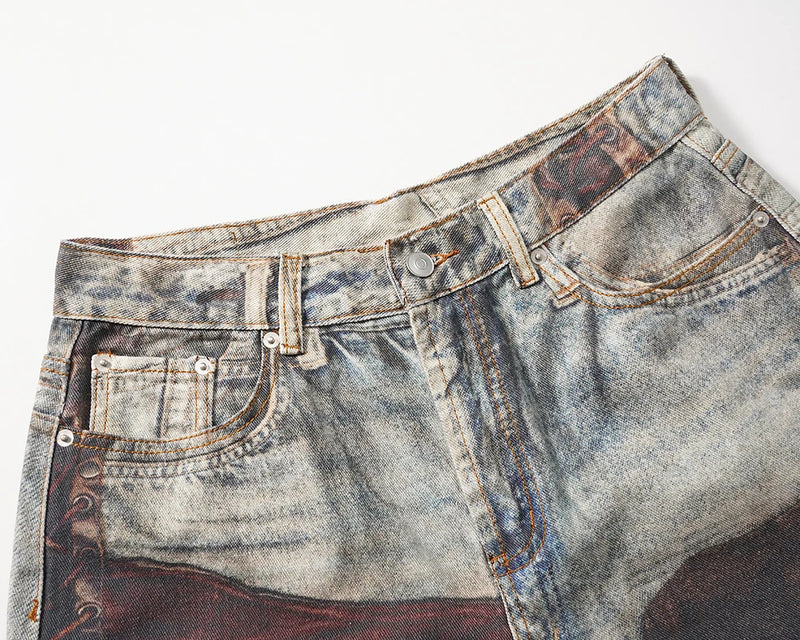 new autumn frayed patchwork baggy jeans pants for men and women straight ripped casual denim trousers oversized loose cargos unique cargo style 5522