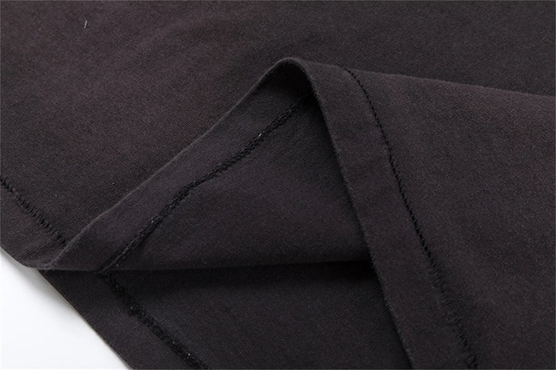 Trapwear Oversized shirt – 2024 Summer Vintage Fashion Charcoal Black Split Print Sheep