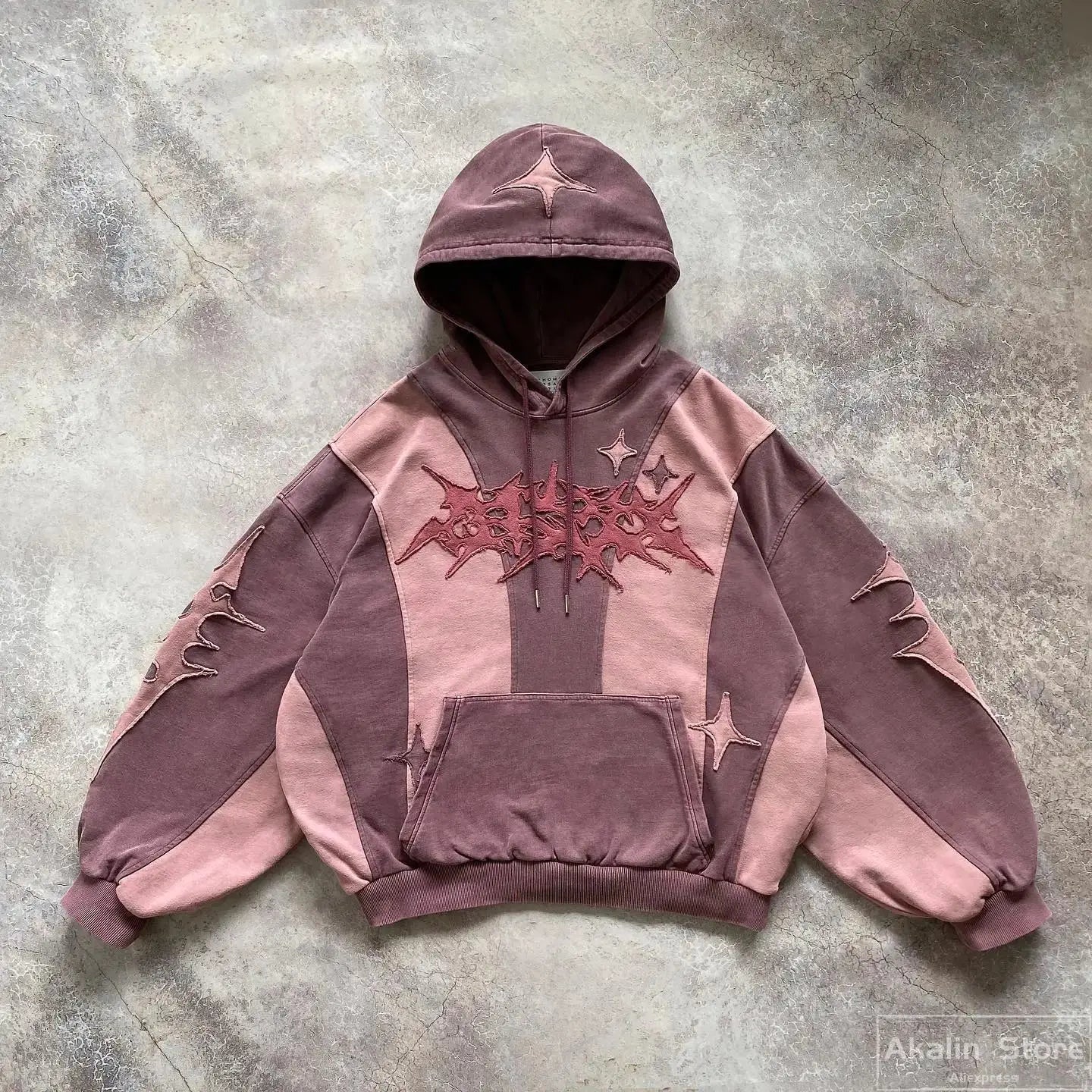 Vaporwave Drop – Y2K Patch Design Loose Zip Hoodies For Men Geometric Pattern – Streetwear Fashion for Men & Women