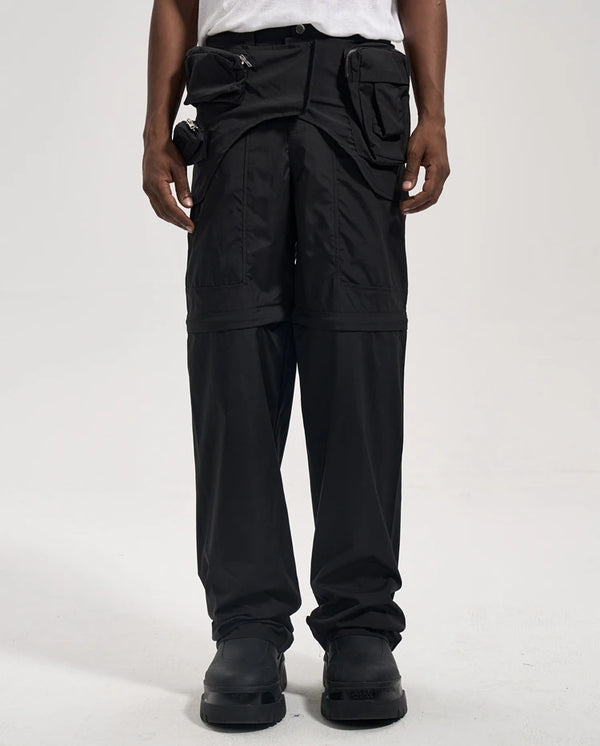 fashion detachable pants streetwear mens new casual hip hop streetwear cargo pocket tactical trousers straight joggers men pants urban active pants